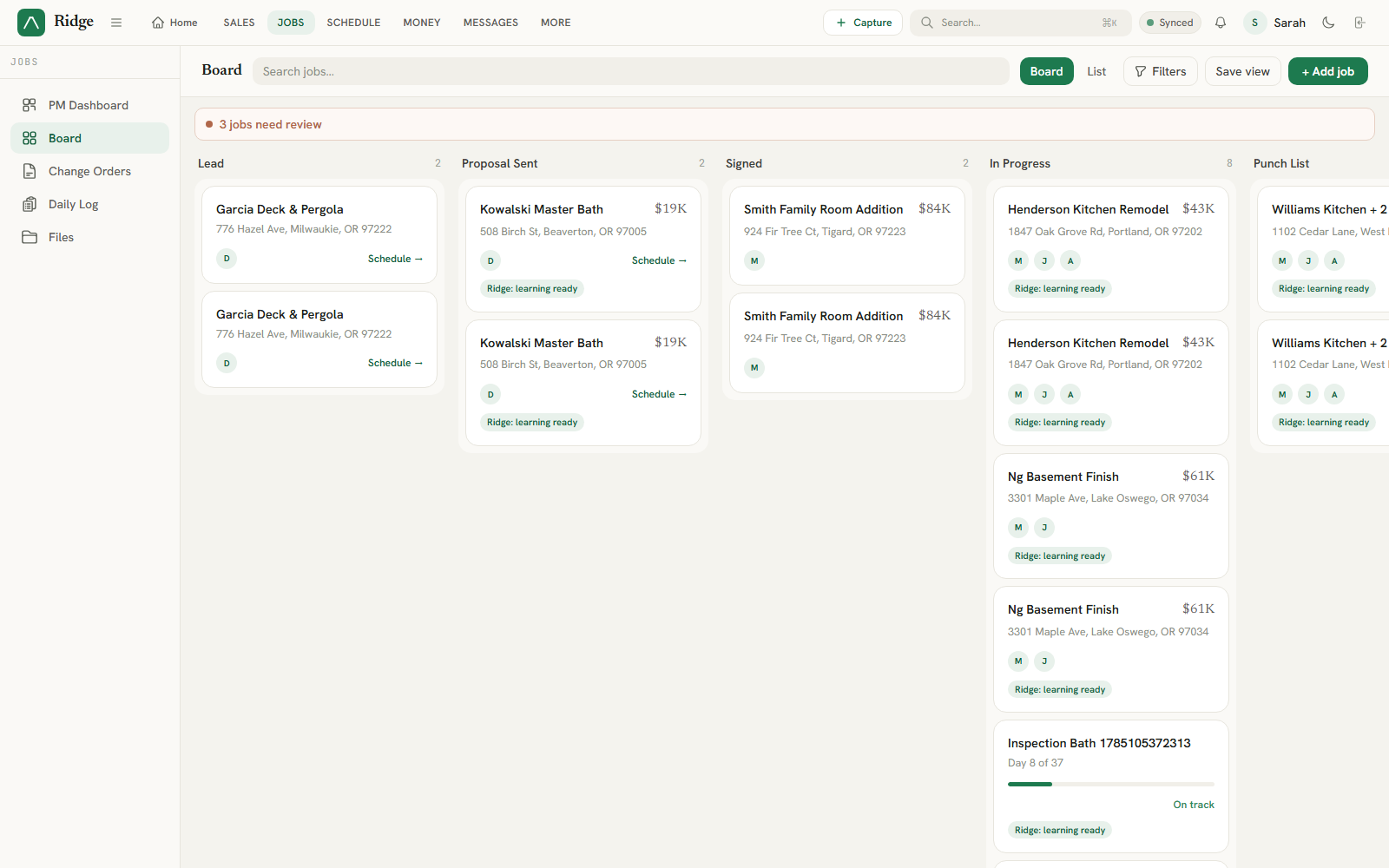 Seeded ProTract job board